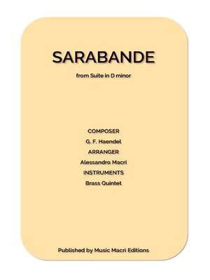 cover image of Sarabande from Suite in D minor by G. F. Haendel